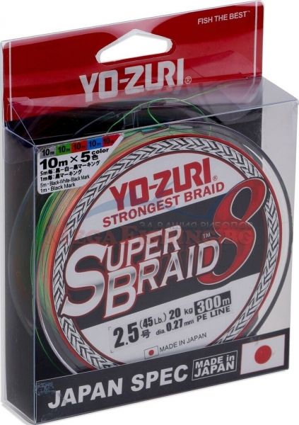 Плетено влакно Yo-zuri Super Braid 8 300м - Multi